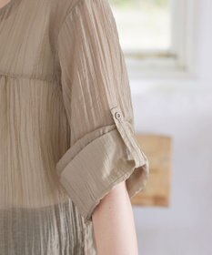 Tiaclasse 【洗える】楊柳バックフリルブルゾン