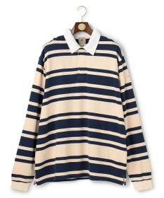 J.PRESS MEN 【KING SIZE】ソフトタッチコットンマルチボーダー ラガーポロシャツ
