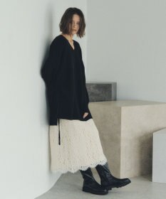 YECCA VECCA Vネックドロストデザインニット