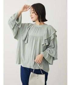 Green Parks ・Ｐｅｔｉｔ　Ｆｌｅｕｒ　ラッフルショルダーブラウス