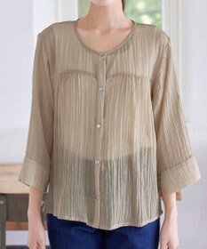 Tiaclasse 【洗える】楊柳バックフリルブルゾン