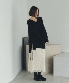 YECCA VECCA Vネックドロストデザインニット