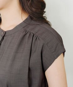 Tiaclasse 【洗える】リネンライクフレンチスリーブワンピース