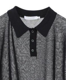 AMERICAN HOLIC ウォッシャブルシアーニット半袖ポロシャツ