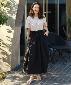 UNFILO 【VERY掲載】BEAUTY FORM-T コンビワンピース グレージュ×ブラック