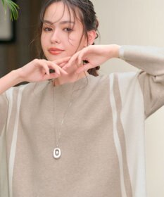 Tiaclasse 【新色追加・洗える】配色ニットチュニック