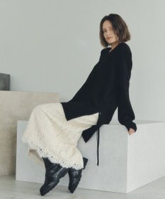 YECCA VECCA Vネックドロストデザインニット