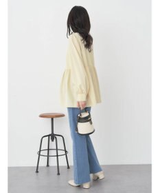 earth music&ecology リボン付き切り替えギャザーシャツチュニック