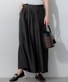 23区 クールタッチタフタ ギャザーワイドパンツ グレー系