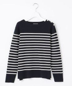 J.PRESS LADIES 【洗える】KATE パネルボーダー ボートネック ニット