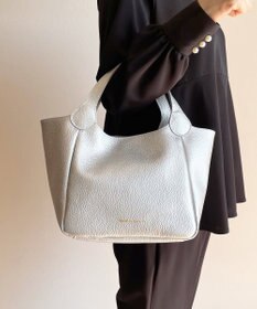 Hekhèr Le Style de Vie 新素材・新色【日本製/セレモニーにも】シュリンクレザー ハンドバッグ small シルバー