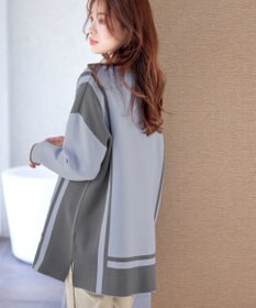 Tiaclasse 【新色追加・洗える】配色ニットチュニック