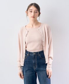 YECCA VECCA ラメ混クルーネックカーディガン