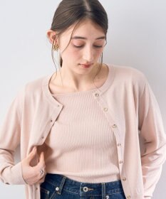 YECCA VECCA ラメ混クルーネックカーディガン