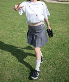 WEGO リボンデザイングラフィックショートT