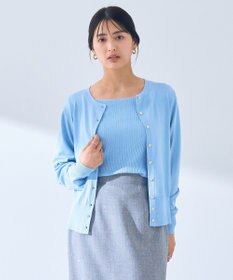 YECCA VECCA ラメ混クルーネックカーディガン