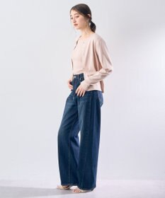 YECCA VECCA ラメ混クルーネックカーディガン