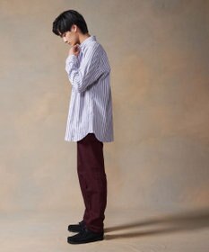 J.PRESS MEN オーガニックコットン ダブルチューブマルチストライプ シャツ