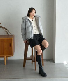 earth music&ecology フーディーパファーブルゾン