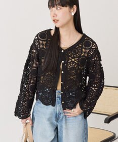AMERICAN HOLIC クロシェニットVネックカーディガン
