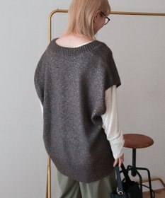 AMERICAN HOLIC 【先行予約】【WEB限定】ラメ入りVネックニットベスト