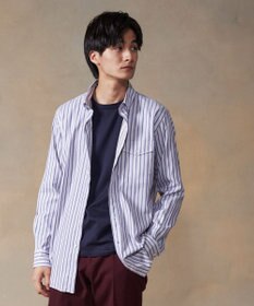 J.PRESS MEN オーガニックコットン ダブルチューブマルチストライプ シャツ