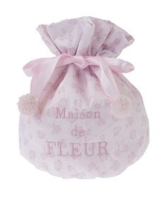 Maison de FLEUR リボンレオパード巾着ポーチ