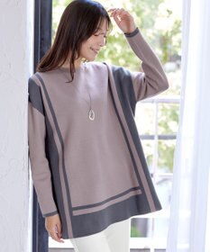Tiaclasse 【新色追加・洗える】配色ニットチュニック