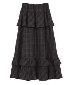 Green Parks ■ＥＳＣＡＲ　チェックペプラムフレアスカート