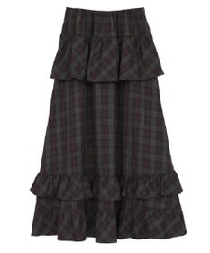 Green Parks ■ＥＳＣＡＲ　チェックペプラムフレアスカート