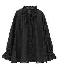 Green Parks フリルカラーリボンブラウス