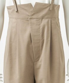 23区 L 【GOLD LABEL】クリスピーリネンストレッチ サスペンダーパンツ