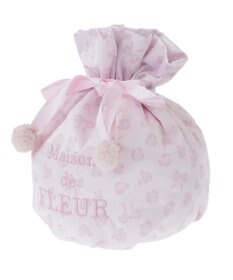 Maison de FLEUR リボンレオパード巾着ポーチ