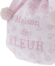 Maison de FLEUR リボンレオパード巾着ポーチ