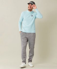 23区GOLF 冬の定番トップス【MEN】【吸湿発熱】グランサーモワッフル モックネックシャツ