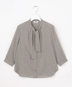 J.PRESS LADIES L 【シーンレスに活躍】ウォッシャブルキュプラツイル ボウタイ ブラウス