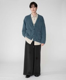 WEGO 【2025秋冬新作/ユニセックス着用ITEM/SMLサイズ展開】フェザーニットカーディガン