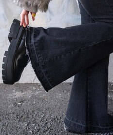 WEGO ローライズスーパーフレアデニムパンツ