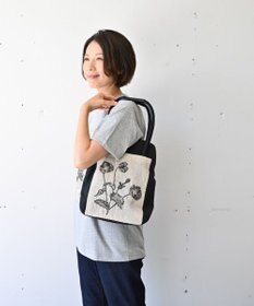 AND WOOL ポピー押し花刺繍バッグ