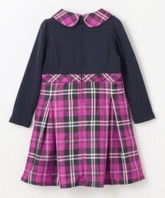 組曲 KIDS 【110-140㎝】チェックタフタドッキング ワンピース
