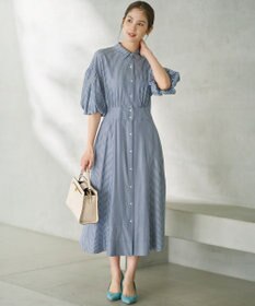 組曲 L 【WEB限定カラーあり】ボリュームスリーブシャツワンピース