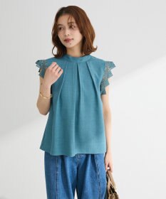 Green Parks ・ＥＬＥＮＣＡＲＥ　ＤＵＥ　リネンライクフリルブラウス