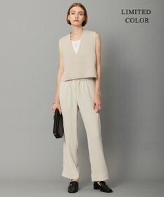 ICB L 【WEB限定カラーあり・洗える】 ライトダブルクロス ストレートパンツ