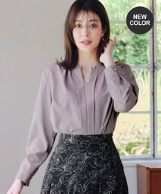 Tiaclasse L 【新色追加・洗える】バンドカラー2WAYタックブラウス