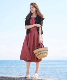 Tiaclasse  【洗える】ハーフスリーブサマーニットカーディガン