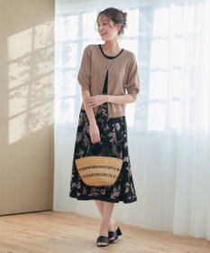 Tiaclasse  【洗える】ハーフスリーブサマーニットカーディガン