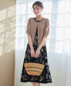 Tiaclasse  【洗える】ハーフスリーブサマーニットカーディガン