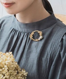 Pisceans フローラル&コットンパールブローチ