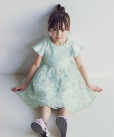 ANY KIDS フラワー ヒール サンダル