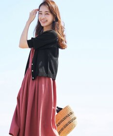 Tiaclasse  【洗える】ハーフスリーブサマーニットカーディガン